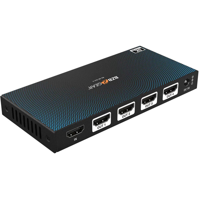 BZBGEAR 1x4 8K UHD HDMI 2.1 Splitter with Auto Downscaling