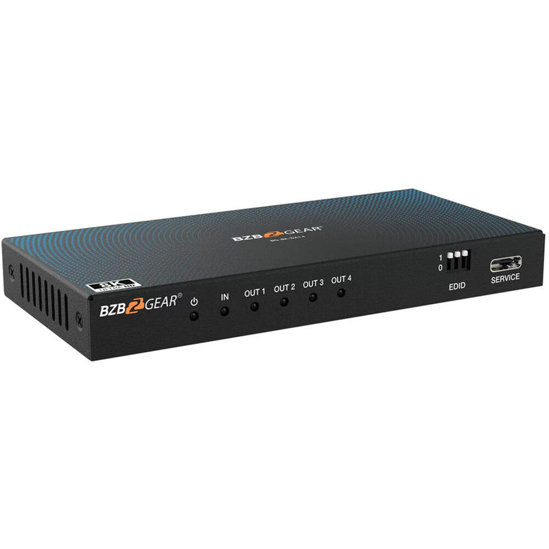 BZBGEAR 1x4 8K UHD HDMI 2.1 Splitter with Auto Downscaling