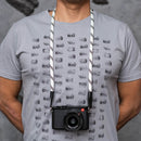 COOPH Leica Rope Strap (White Black, 39.4, Ring Attachment)