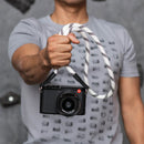 COOPH Leica Rope Strap (White Black, 39.4, Ring Attachment)