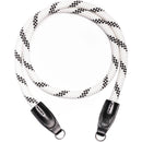 COOPH Leica Rope Strap (White Black, 39.4, Ring Attachment)
