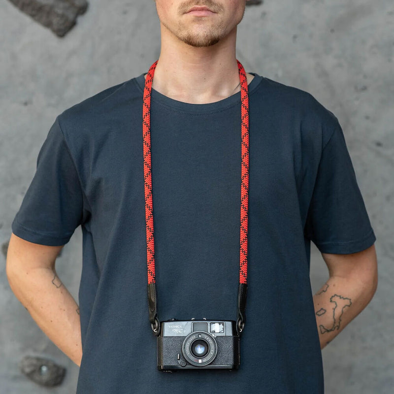 COOPH Rope Camera Strap (Duotone Red, 51.2", Ring Attachment)