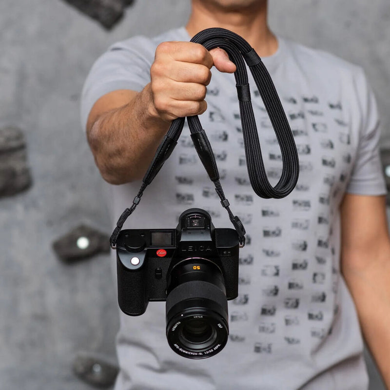 COOPH Double Rope Camera Strap (Black, 49.6", Webbing Attachment)