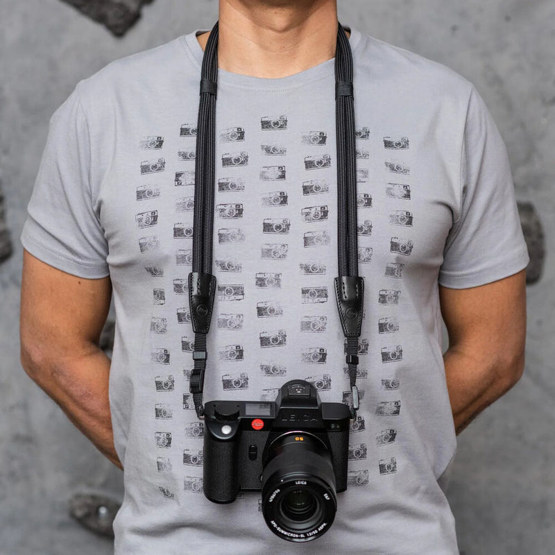 COOPH Double Rope Camera Strap (Black, 49.6", Webbing Attachment)
