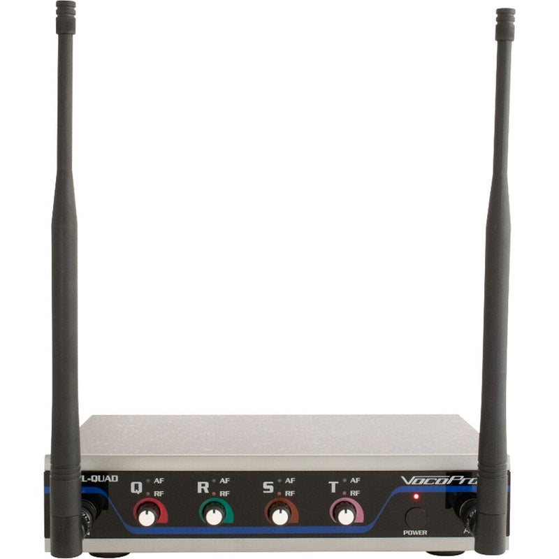 VocoPro Digital-Quad-B-500 Four-Channel UHF Wireless Headset & Lavalier Microphone System (500 MHz)