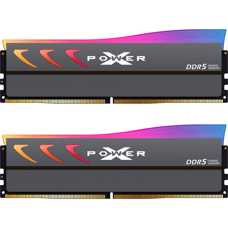 Silicon Power 32GB Storm DDR5 6000 MHz UDIMM Memory Kit with Heat Sink (2 x 16GB, Gray)