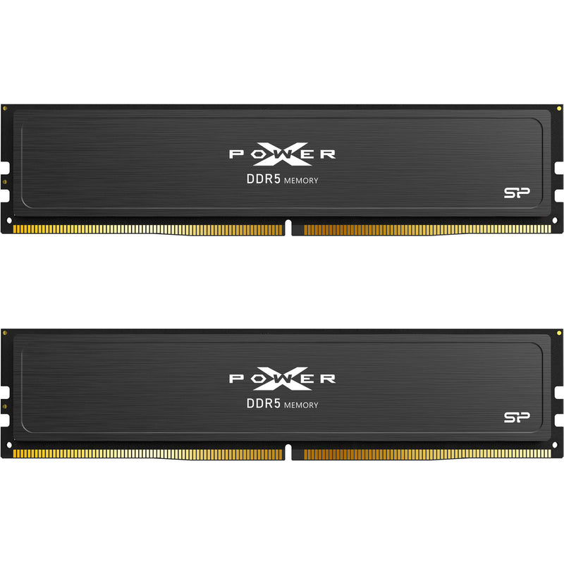 Silicon Power 64GB DDR5 6000 MHz UDIMM Memory Kit with Heat Sink (2 x 32GB, Black)