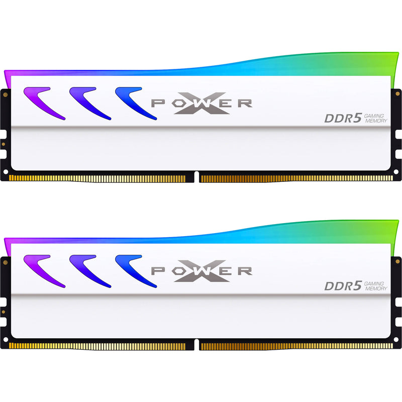 Silicon Power 64GB Storm DDR5 6000 MHz UDIMM Memory Kit with Heat Sink (2 x 32GB, White)