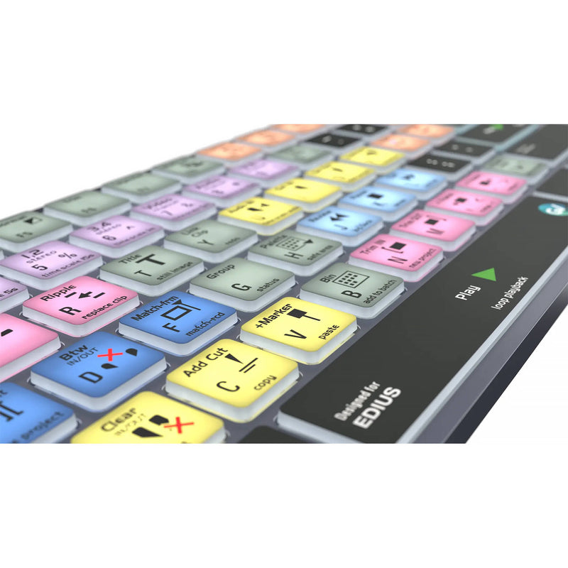Logickeyboard Grass Valley Edius TITAN Wireless Backlit US English Keyboard for Windows
