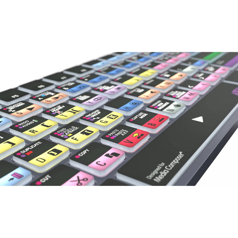 Logickeyboard Avid Media Composer Pro TITAN Wireless Backlit US English Keyboard for Windows