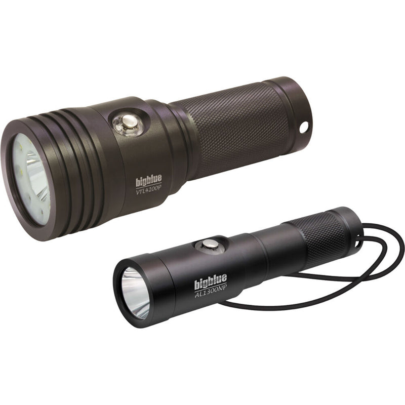 Bigblue VTL4200P and AL1300NP LED Exploration Diving Light Combo Pack