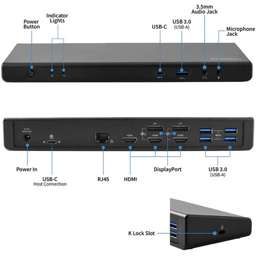 CODi Centro1080 Triple Display USB-C Docking Station