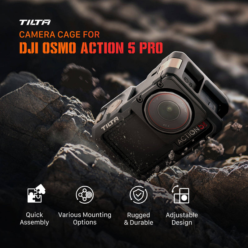 Tilta Full Camera Cage with Mounting Baseplate Kit for DJI Osmo Action (Black)