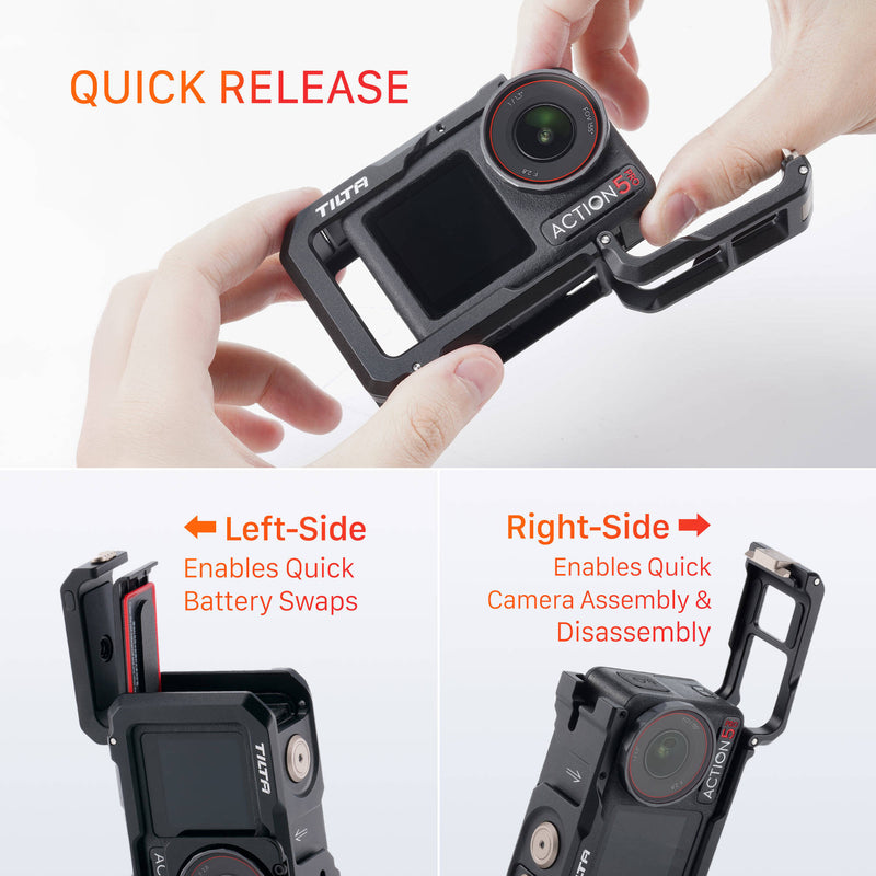 Tilta Full Camera Cage with Mounting Baseplate Kit for DJI Osmo Action (Black)