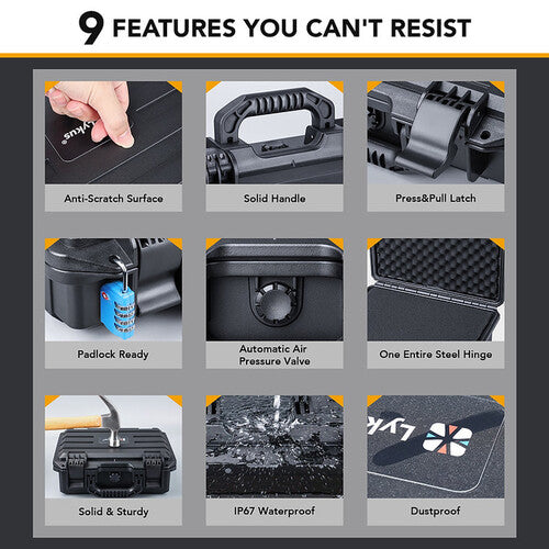Lykus HC-2811 Waterproof Hard Case with Customizable Foam Insert