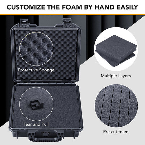 Lykus HC-2811 Waterproof Hard Case with Customizable Foam Insert