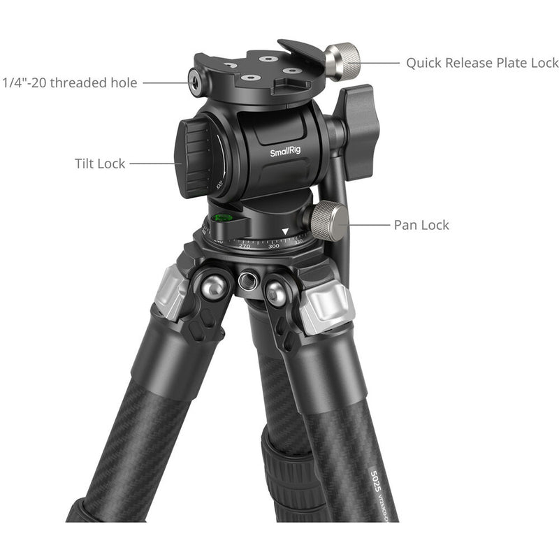 SmallRig Heavy-Duty Carbon Fiber Tabletop Tripod