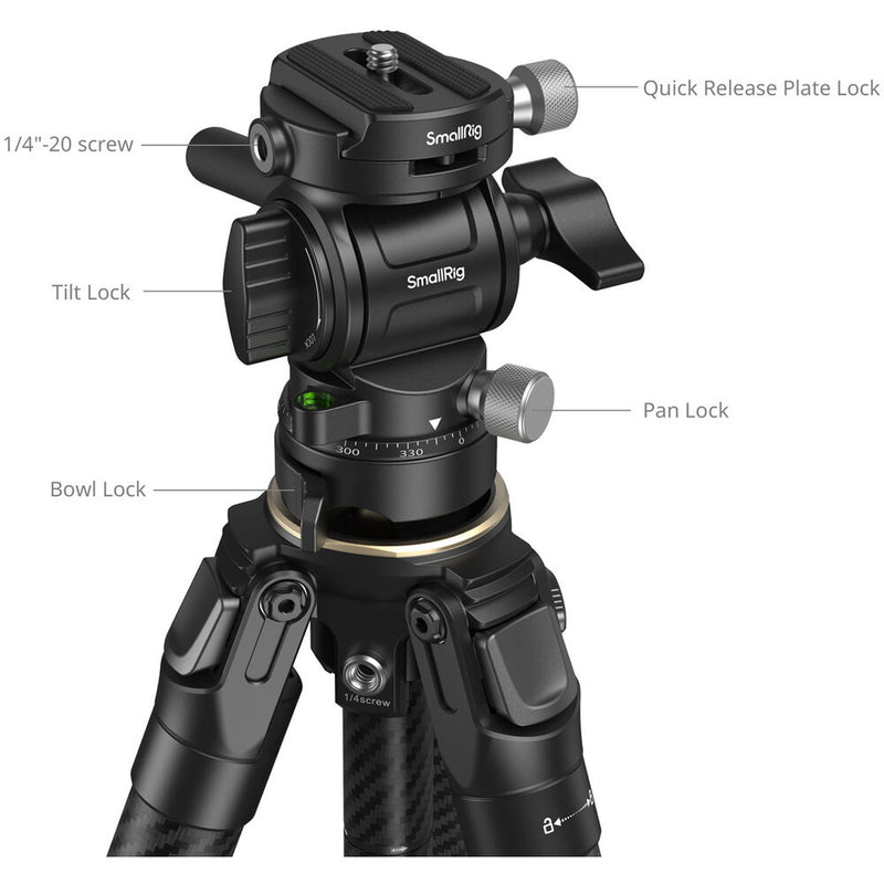 SmallRig Portable Carbon Fiber Travel Tripod Kit