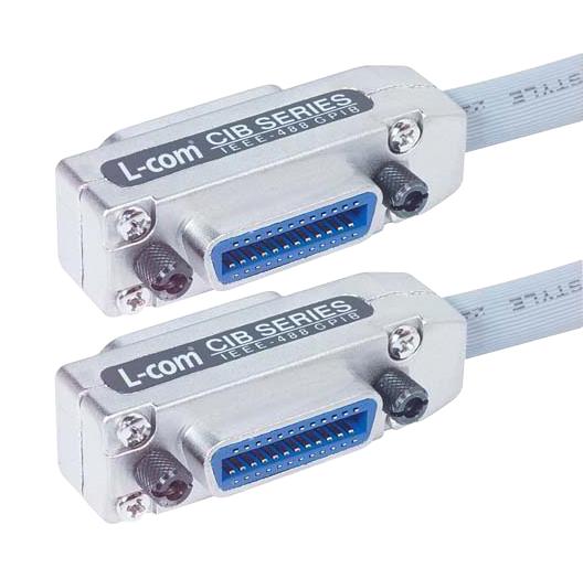 L-COM CIB24-8M Computer Cable, IEEE-488 / GPIB Plug, 24 Way + IEEE-488 / GPIB Receptacle, 24 Way