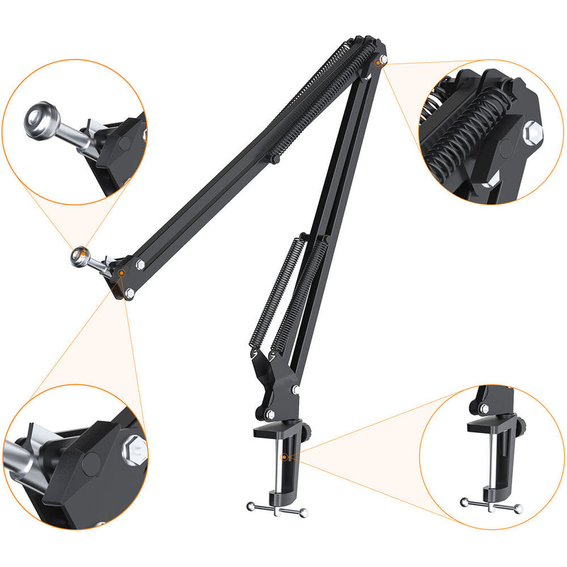 Comica Audio EJoy Uni A RGB Cardioid Condenser USB-C Microphone with Boom Arm (Black)