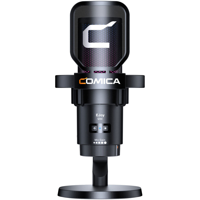 Comica Audio EJoy Uni D RGB Cardioid Condenser USB-C Microphone with Desktop Stand (Black)