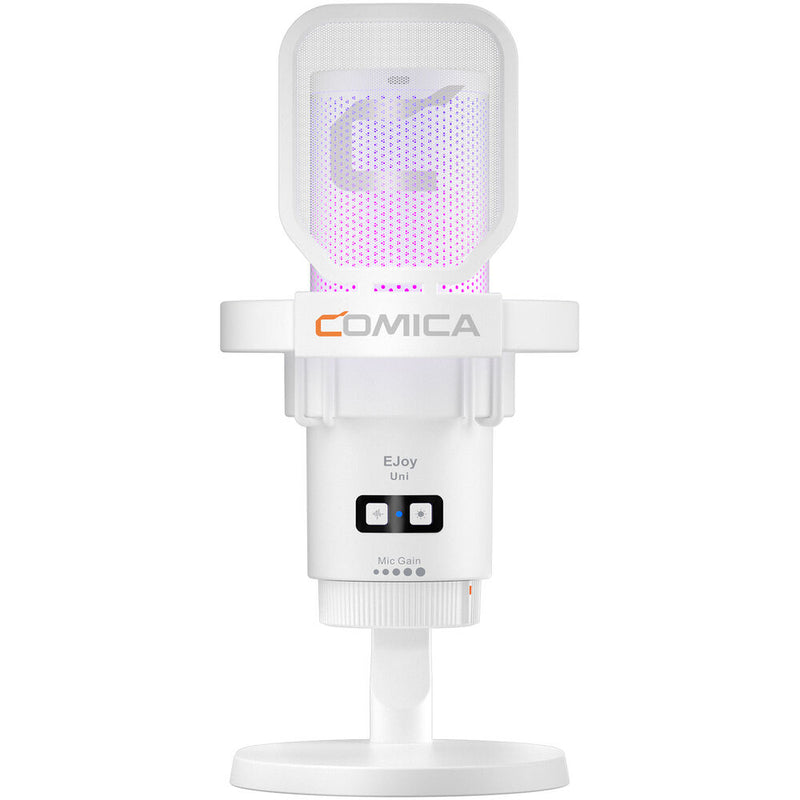 Comica Audio EJoy Uni D RGB Cardioid Condenser USB-C Microphone with Desktop Stand (White)