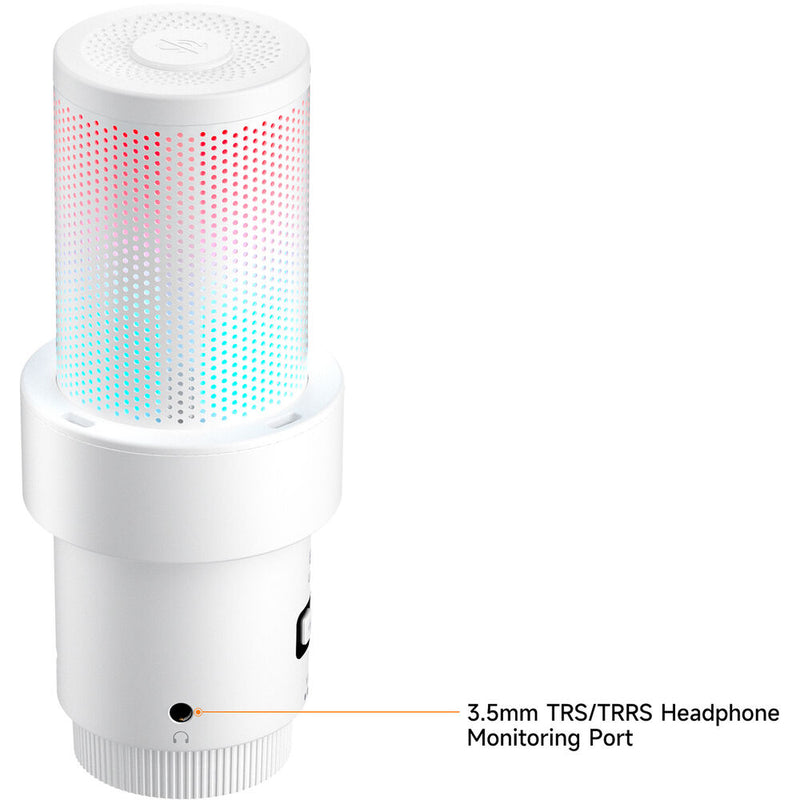 Comica Audio EJoy Uni D RGB Cardioid Condenser USB-C Microphone with Desktop Stand (White)