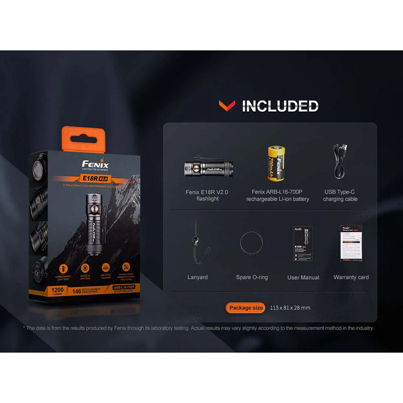 Fenix Flashlight E18R V2.0 EDC Rechargeable Flashlight (Nebula, Gift Box)