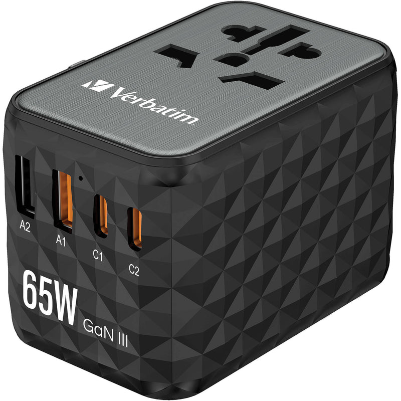 Verbatim UTA-05 65W 4-Port USB GaN III Universal Travel Adapter