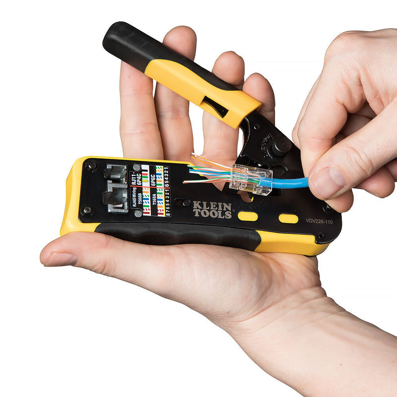 Klein Tools Pass-Thru Modular Crimper Tool (Yellow/Black)