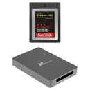 SanDisk 512GB Extreme PRO CFexpress Card Type B with CFexpress Type B Card Reader