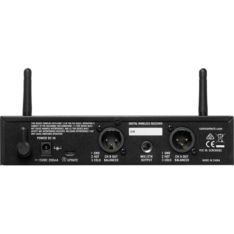 Samson Concert XD2 Presentation Two-Person Rackmount Digital Wireless Lavalier Microphone System (1.9 GHz)