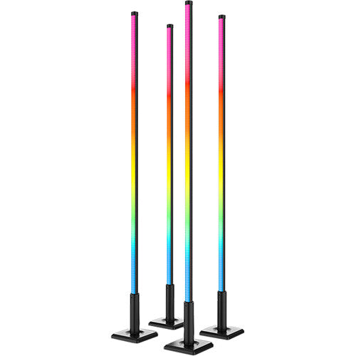 CHAUVET DJ Freedom Flex Stick X4 Battery-Powered RGB+WW LED Tube Kit with Stands & Case (4-Pack)