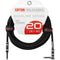 Gator Backline Series 1/4" Straight to 1/4" Right Angle Instrument Cable (Black, 20')