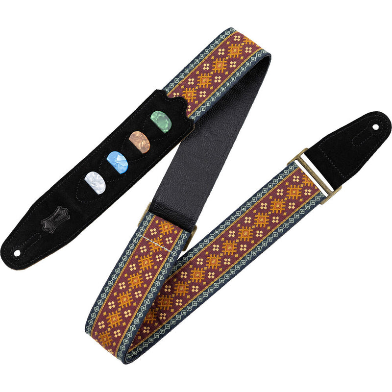 Levy's Vintage Hootenanny 2" Jacquard Guitar Strap (Aztec Red)