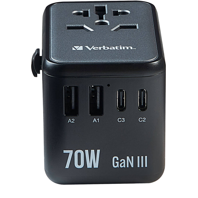 Verbatim UTA-09 70W 5-Port USB GaN III Universal Travel Adapter