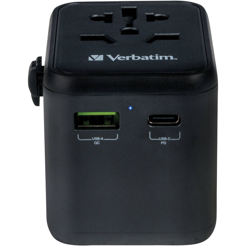 Verbatim UTA-02 20W 2-Port USB-C/USB-A Universal Travel Adapter