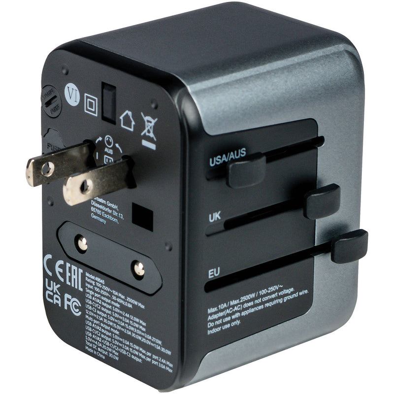 Verbatim UTA-03 30W 5-Port USB-C/USB-A Universal Travel Adapter