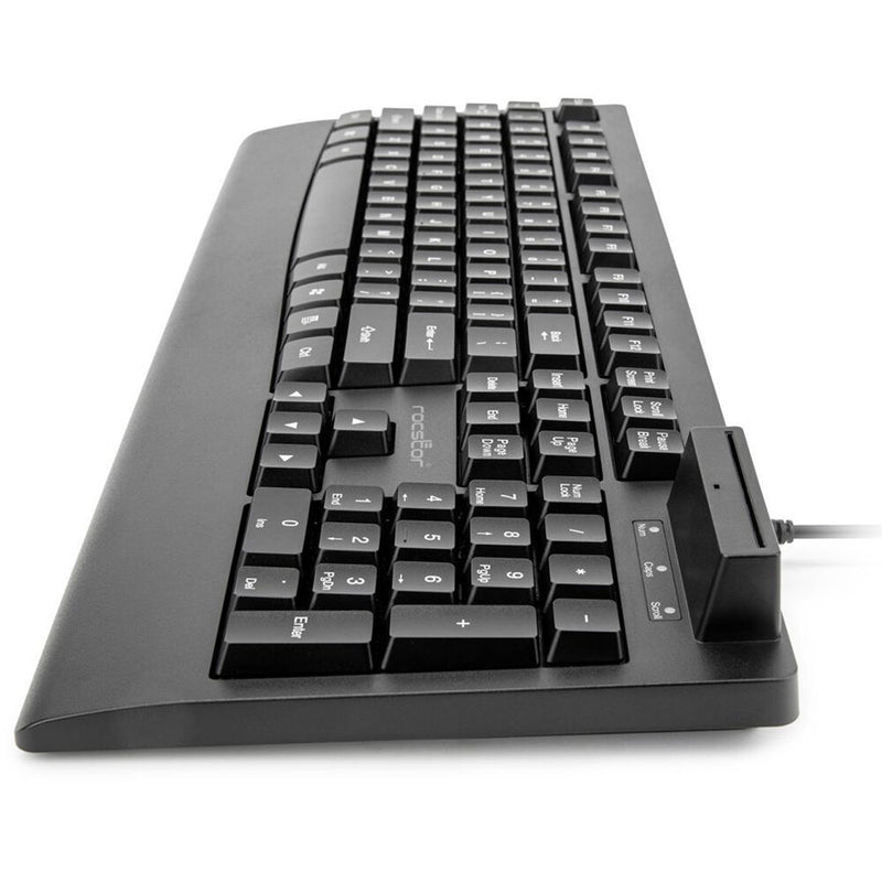 Rocstor KS18 Security USB Keyboard with Built-In Smart Card Reader