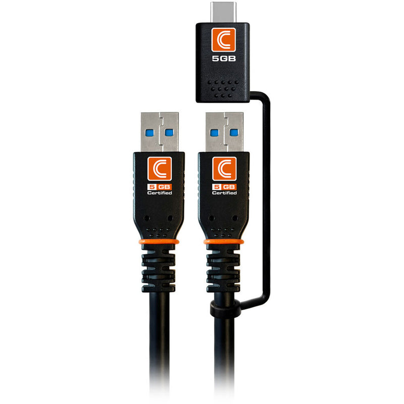 Comprehensive Pro AV/IT Integrator Series Transformer USB-A to USB-A or USB-C Cable (3')