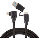 Luxor SideTrak USB-C to USB-C Cable & USB-A Adapter (35.4", Black)