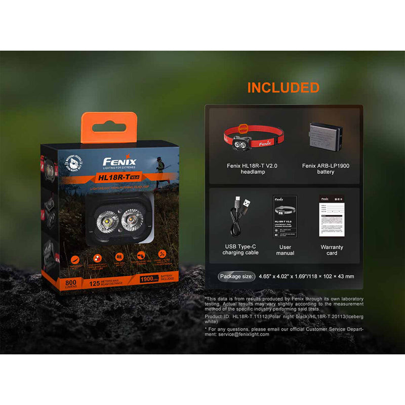 Fenix Flashlight HL18R-T V2 Rechargeable Headlamp (Iceberg White)