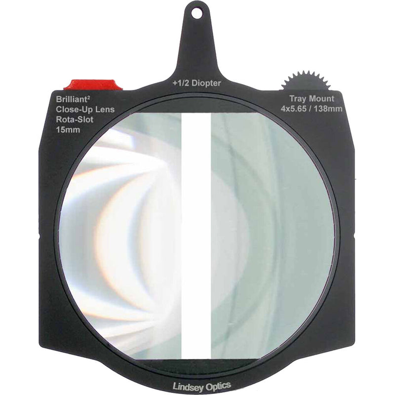 Lindsey Optics Brilliant 4 x 5.65" Air Gap Diopter Rota-Split Close-Up Lens (+1/2, 15mm Gap)