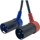 RHJTECH Right-Angle 3.5mm TRS Male to Dual Low-Profile XLR 3-Pin Male Y Cable (15.7")