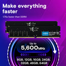 Crucial 128GB DDR5 5600 MHz UDIMM Memory Kit (2 x 64GB)