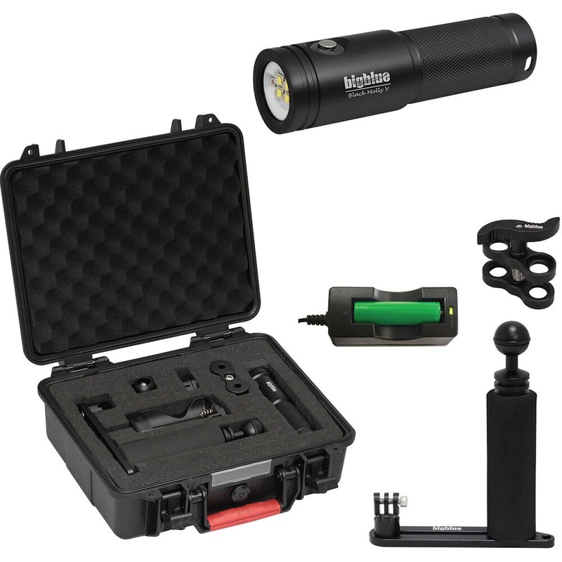 Bigblue Black Molly VII with Case and Single-Arm Camera Tray (Black)