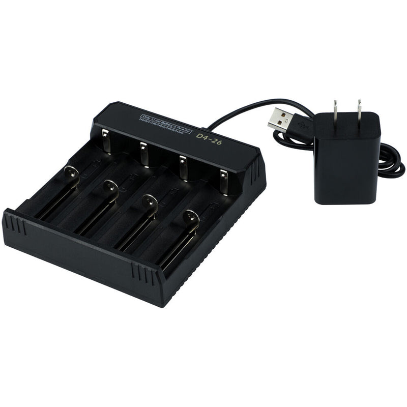 Bigblue Four-Bay USB Charger for 18650 and 26650 Batteries