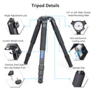 ARTCISE AS90C Carbon Fiber Tripod with Ball Head and 75mm Bowl Adapter (Black)