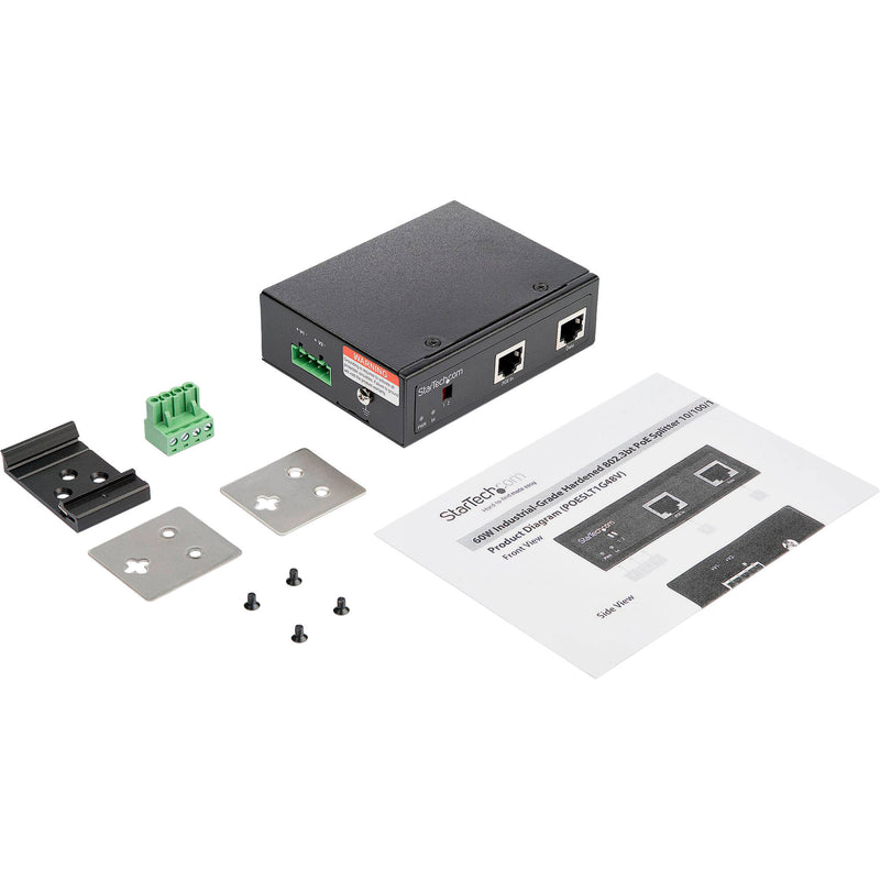 StarTech Industrial Gigabit 90W PoE Splitter