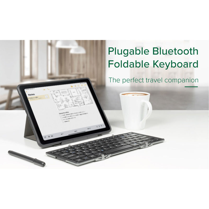 Plugable 15.6" USB-C Portable Monitor with Full-Size Folding Bluetooth Keyboard and Case